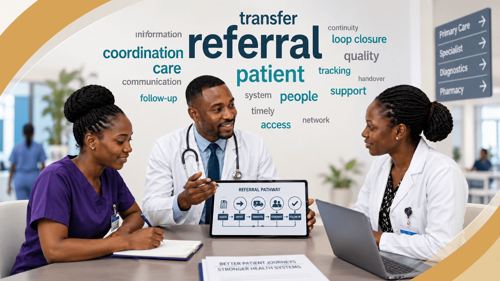 Referral coordination across sending, receiving and supporting services.